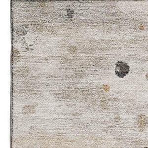 HomeRoots 10' X 14' Ivory Gold & Gray Abstract Area Rug - Washable, UV Protected, Perfect for Modern Homes! 710753
