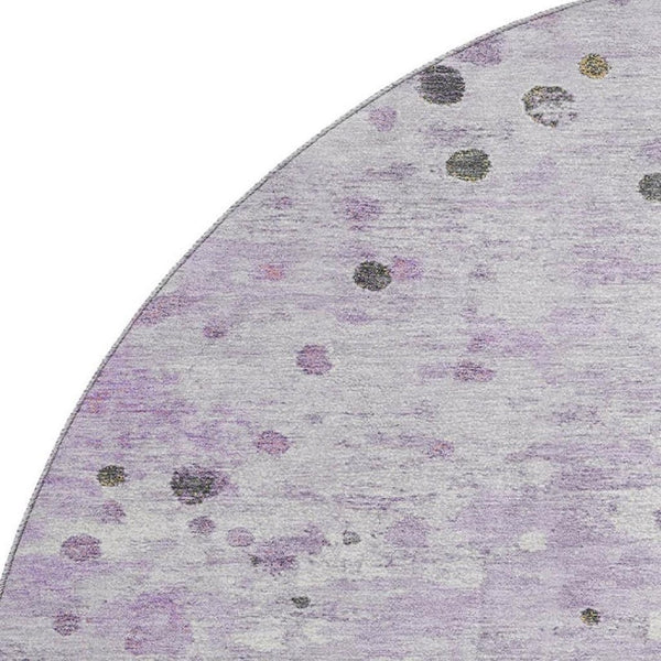 HomeRoots 8' X 10' Stylish Lavender Gray Ivory Abstract Area Rug - Washable, UV Protected, Pet-Friendly Design! 710757