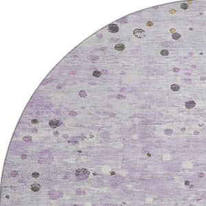 HomeRoots 8' X 10' Stylish Lavender Gray Ivory Abstract Area Rug - Washable, UV Protected, Pet-Friendly Design! 710757