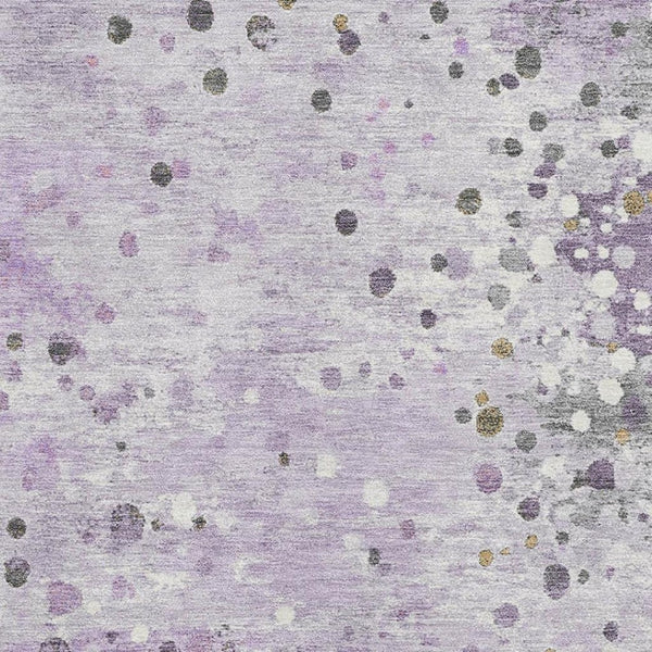 HomeRoots 9' X 12' Stylish Lavender Gray & Ivory Abstract Area Rug – Washable, UV Protected, Non-Slip Backing 710758