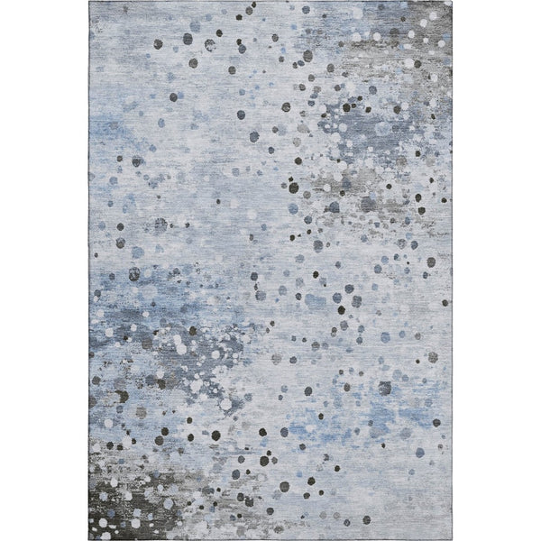 HomeRoots 5' x 8' Sky Blue Abstract Area Rug - Durable, Washable, UV-Protected & Perfect for Modern Spaces 710761