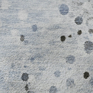 HomeRoots 8' X 10' Contemporary Sky Blue Charcoal Ivory Washable Area Rug with UV Protection & Soft Comfort 710763