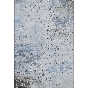 HomeRoots 9' X 12' Abstract Sky Blue Charcoal Ivory Area Rug - UV Protected, Stain-Resistant, Durable Design! 710764