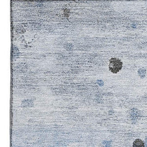 HomeRoots 9' X 12' Abstract Sky Blue Charcoal Ivory Area Rug - UV Protected, Stain-Resistant, Durable Design! 710764