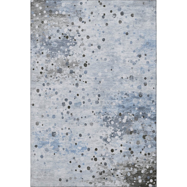 HomeRoots 10' Sky Blue Abstract Area Rug - Washable, UV Protected, Non-Slip, Perfect for High-Traffic Spaces! 710765