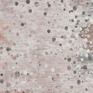 HomeRoots 5' X 8' Salmon Ivory Gray Abstract Area Rug - Washable, UV Protected, Stain Resistant for Homes 710767