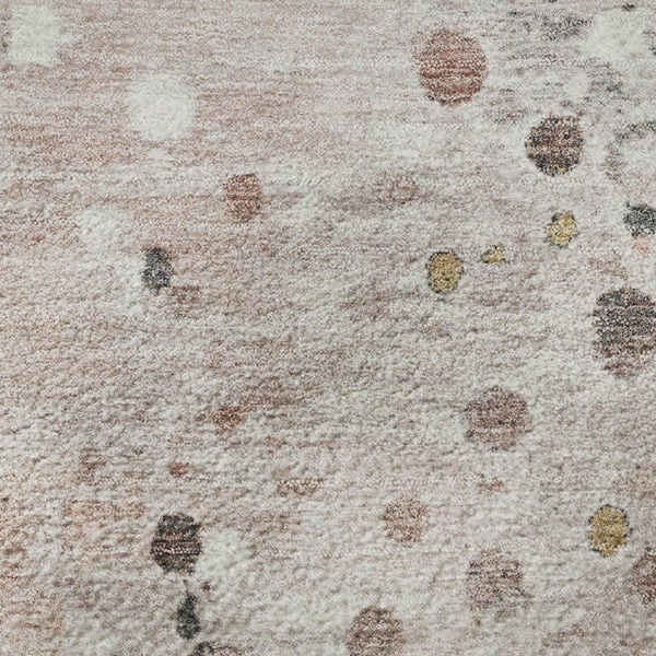 HomeRoots 8' X 10' Salmon Ivory Gray Washable Area Rug - Modern, Durable, UV-Protected, Non-Slip for Homes 710769