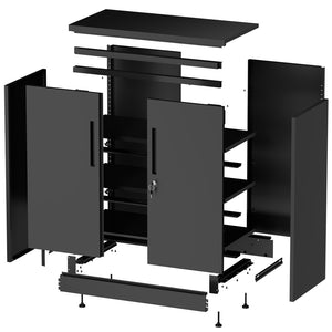 English Elm Metal Lockable Steel Cabinet Two Adjustable Shelves Garage Office Utility Storage T2398P442669