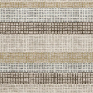 HomeRoots 9' X 12' Beige Ivory Chocolate Striped Washable Area Rug - Durable, UV-Protected, Stylish & Cozy 710788