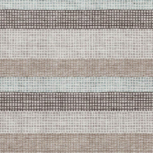 HomeRoots 5' X 8' Stylish Taupe Ivory & Brown Striped Washable Area Rug | Durable, UV-Protected & Easy-Care 710797