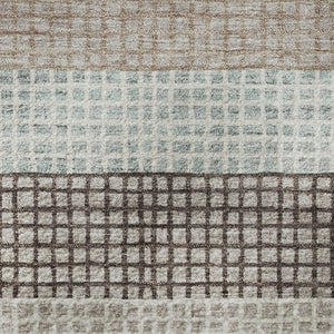 HomeRoots 8' X 10' Transitional Taupe Ivory Brown Striped Washable Area Rug with UV Protection & Durability 710799