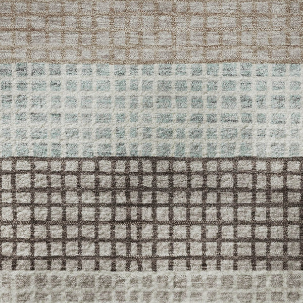 HomeRoots 8' X 10' Transitional Taupe Ivory Brown Striped Washable Area Rug with UV Protection & Durability 710799
