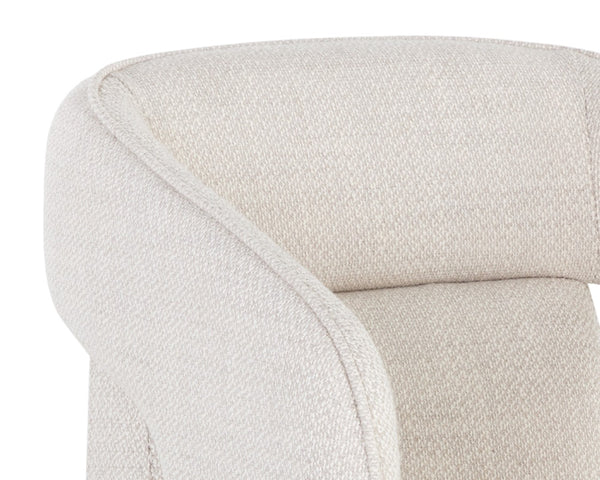 Sunpan KENDRICK Wheeled Dining Armchair – Modern Ergonomic Design with Durable Fabric for Stylish Comfort 109138V
