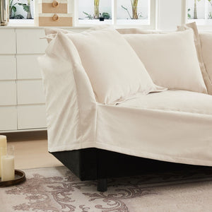 English Elm Koala Chenille Sectional Sofa with Chaise High Back Cushions and Washable Cover W3041P240115