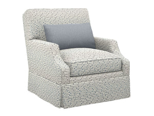 Lexington Courtney Swivel Accent Chair with Ultra Down Seat Saddle Stitch Detail and Kidney Pillow 7108-11SW-73