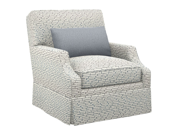 Lexington Courtney Swivel Accent Chair with Ultra Down Seat Saddle Stitch Detail and Kidney Pillow 7108-11SW-73