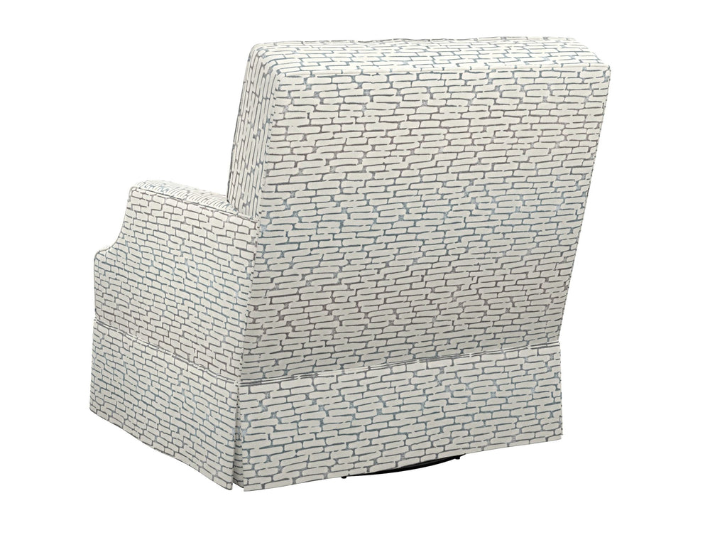Lexington Courtney Swivel Accent Chair with Ultra Down Seat Saddle Stitch Detail and Kidney Pillow 7108-11SW-73