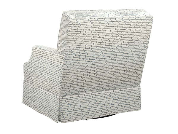 Lexington Courtney Swivel Accent Chair with Ultra Down Seat Saddle Stitch Detail and Kidney Pillow 7108-11SW-73