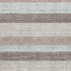 HomeRoots 10' X 14' Taupe Ivory Brown Striped Washable Area Rug - Durable, Stain-Resistant, UV Protected Design! 710801