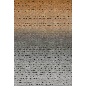 HomeRoots 5' X 8' Copper Gray & Silver Abstract Area Rug - Washable, UV Protected, Durable for High-Traffic Areas 710803
