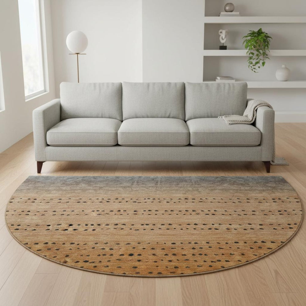 HomeRoots 8' X 10' Stylish Copper Gray & Silver Abstract Washable Area Rug with UV Protection & Durability 710805