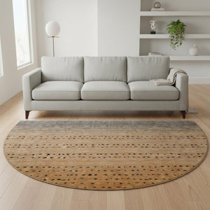 HomeRoots 8' X 10' Stylish Copper Gray & Silver Abstract Washable Area Rug with UV Protection & Durability 710805