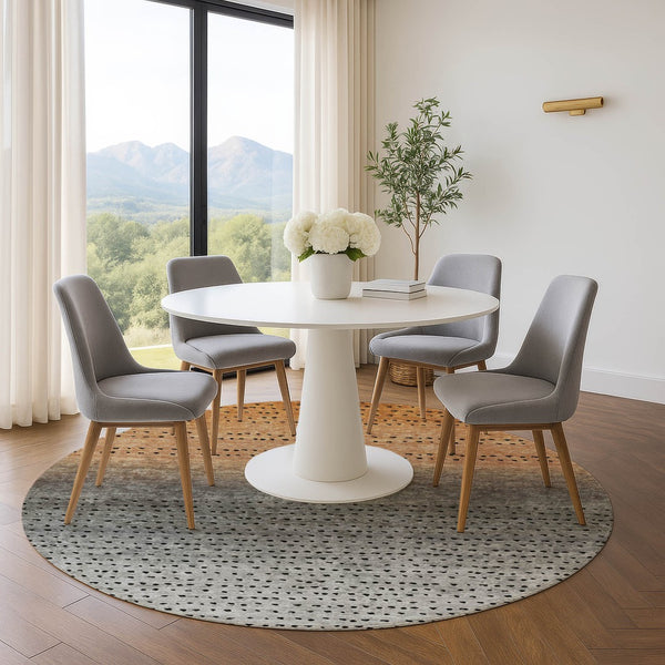 HomeRoots 8' X 10' Stylish Copper Gray & Silver Abstract Washable Area Rug with UV Protection & Durability 710805