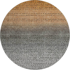 HomeRoots 8' X 10' Stylish Copper Gray & Silver Abstract Washable Area Rug with UV Protection & Durability 710805