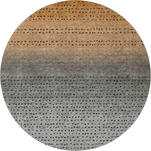HomeRoots 8' X 10' Stylish Copper Gray & Silver Abstract Washable Area Rug with UV Protection & Durability 710805