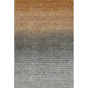 HomeRoots 10' X 14' Copper Gray & Silver Abstract Area Rug - Washable, UV-Protected, Durable for Busy Homes 710807