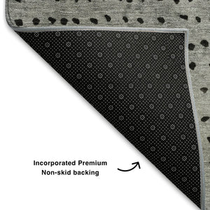 HomeRoots 10' X 14' Copper Gray & Silver Abstract Area Rug - Washable, UV-Protected, Durable for Busy Homes 710807