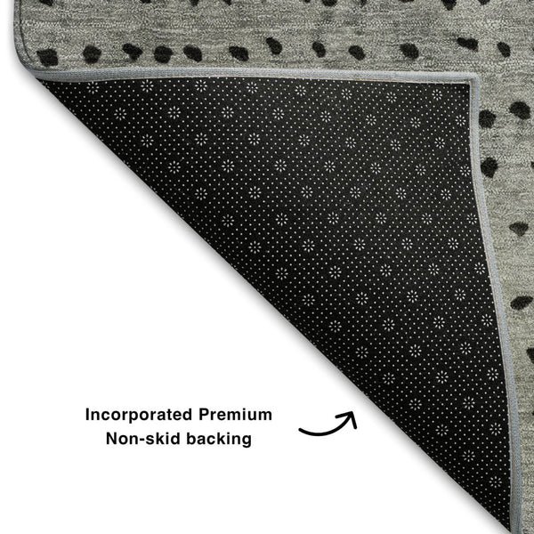 HomeRoots 10' X 14' Copper Gray & Silver Abstract Area Rug - Washable, UV-Protected, Durable for Busy Homes 710807