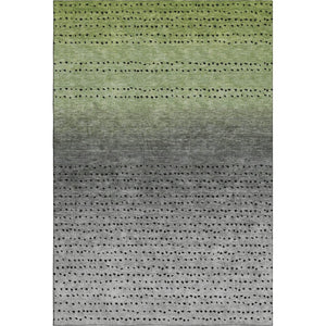 HomeRoots 5' X 8' Fern Green Charcoal Silver Abstract Washable Area Rug – Durable, Stylish & UV Protected! 710809