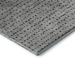 HomeRoots 5' X 8' Fern Green Charcoal Silver Abstract Washable Area Rug – Durable, Stylish & UV Protected! 710809