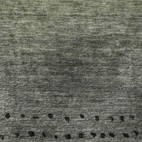 HomeRoots 5' X 8' Fern Green Charcoal Silver Abstract Washable Area Rug – Durable, Stylish & UV Protected! 710809