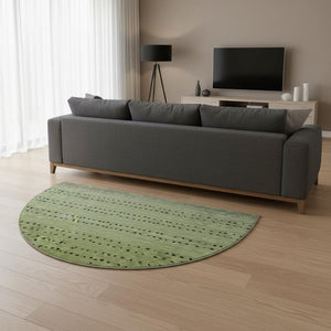 HomeRoots 8' X 10' Fern Green Abstract Area Rug - Stylish, Washable, UV-Protected, Durable for Busy Homes 710811