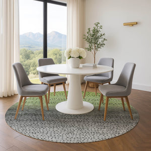 HomeRoots 8' X 10' Fern Green Abstract Area Rug - Stylish, Washable, UV-Protected, Durable for Busy Homes 710811