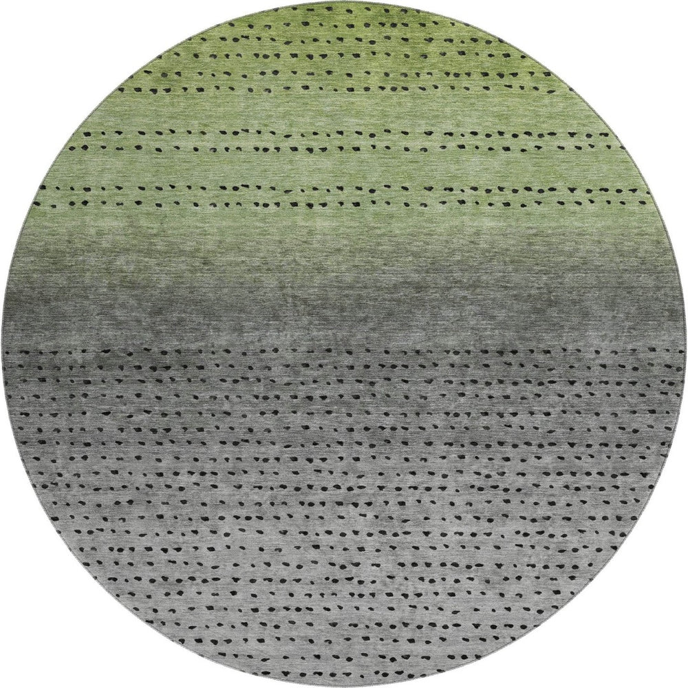 HomeRoots 8' X 10' Fern Green Abstract Area Rug - Stylish, Washable, UV-Protected, Durable for Busy Homes 710811
