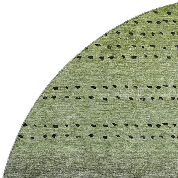 HomeRoots 8' X 10' Fern Green Abstract Area Rug - Stylish, Washable, UV-Protected, Durable for Busy Homes 710811