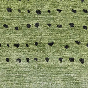 HomeRoots 10' Washable Fern Green, Charcoal & Silver Abstract Area Rug with UV Protection for Modern Spaces 710813