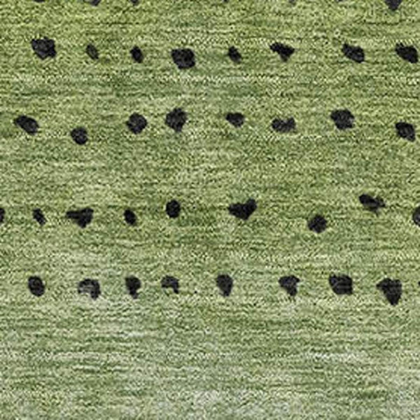 HomeRoots 10' Washable Fern Green, Charcoal & Silver Abstract Area Rug with UV Protection for Modern Spaces 710813