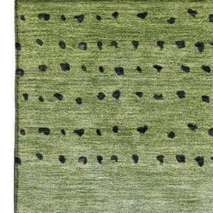 HomeRoots 10' Washable Fern Green, Charcoal & Silver Abstract Area Rug with UV Protection for Modern Spaces 710813