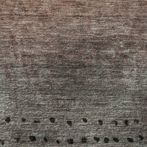 HomeRoots 8' Washable Round Rug with UV Protection - Modern Abstract Design in Rust, Charcoal & Gray Tones 710816