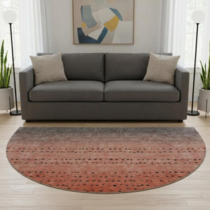 HomeRoots 8' X 10' Washable Area Rug in Rust, Charcoal & Gray - Durable, Stain-Resistant, UV Protected Design 710817