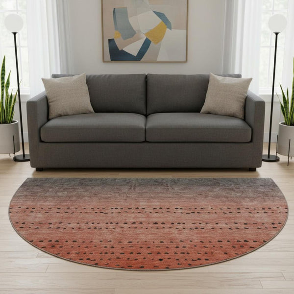 HomeRoots 8' X 10' Washable Area Rug in Rust, Charcoal & Gray - Durable, Stain-Resistant, UV Protected Design 710817
