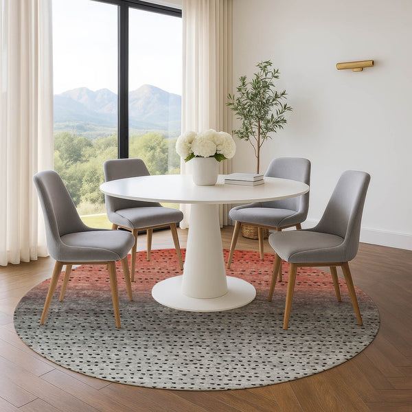 HomeRoots 8' X 10' Washable Area Rug in Rust, Charcoal & Gray - Durable, Stain-Resistant, UV Protected Design 710817