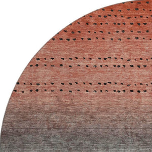 HomeRoots 8' X 10' Washable Area Rug in Rust, Charcoal & Gray - Durable, Stain-Resistant, UV Protected Design 710817