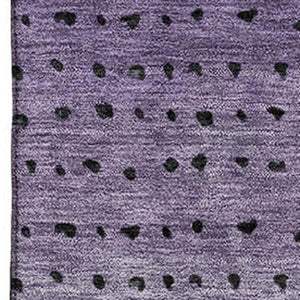HomeRoots 8' Washable Round Rug in Purple, Charcoal & Gray - UV Protected, Stain Resistant, Soft Comfort! 710822