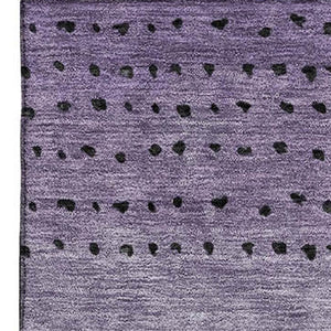 HomeRoots 8' Washable Round Rug in Purple, Charcoal & Gray - UV Protected, Stain Resistant, Soft Comfort! 710822