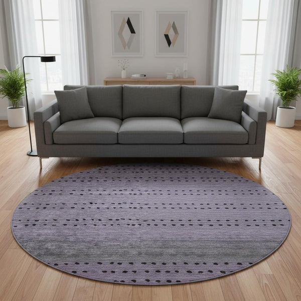 HomeRoots 8' X 10' Modern Purple Charcoal Gray Abstract Washable Area Rug with UV Protection & Non-Slip Backing 710823